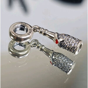 Authentic Pandora Charm, Celebration Time Dangle With Heart, #792152CZ